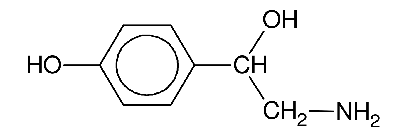 Wzór chemiczny oktopaminy.